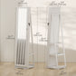 360° Swivel Jewelry Armoire, Lockable Mirror Jewelry Cabinet with Built-In Small Mirror, White