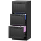 3 Drawer Filing Cabinet with Lock, Office Storage Cabinet with Adjustable Hanging Bars for A4 Letter Size Files, Black