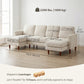 Corduroy U-Shaped Sectional with Double Chaise - Beige