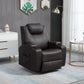 Massage Recliner Chair, Swivel Nursery Rocker Chair, Manual Reclining Sofa with 8 Vibration Points, PU Leather, Cup Holders, Side Pockets, for Living Room, Brown
