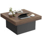 35" Square LED Coffee Table - Walnut