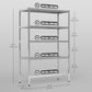 Bakers Rack, 5-Tier Stainless Steel Kitchen Storage Shelf with Adjustable Heights for Spices, Pots and Pans, Silver