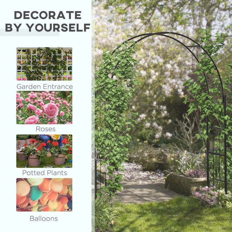 7FT Garden Arch Trellis for Climbing Roses