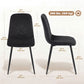 Dining Chairs Set of 4, Upholstered Dining Room Chairs with Steel Legs, Modern Kitchen Chair for Dining Room, Black