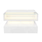High-Gloss Coffee Table with Glass Top and LED Light, Storage Drawer and Adjustable Height, Easy to Install, 26" L x 21.5" W x 21.5" H, White