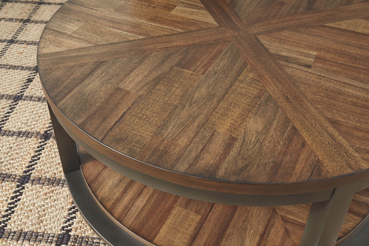 Roybeck - Light Brown / Bronze - Occasional Table Set (Set of 3) - Forward Furniture