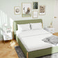 Set of 2 Nightstands with Fluted Drawers and Gold Legs - White