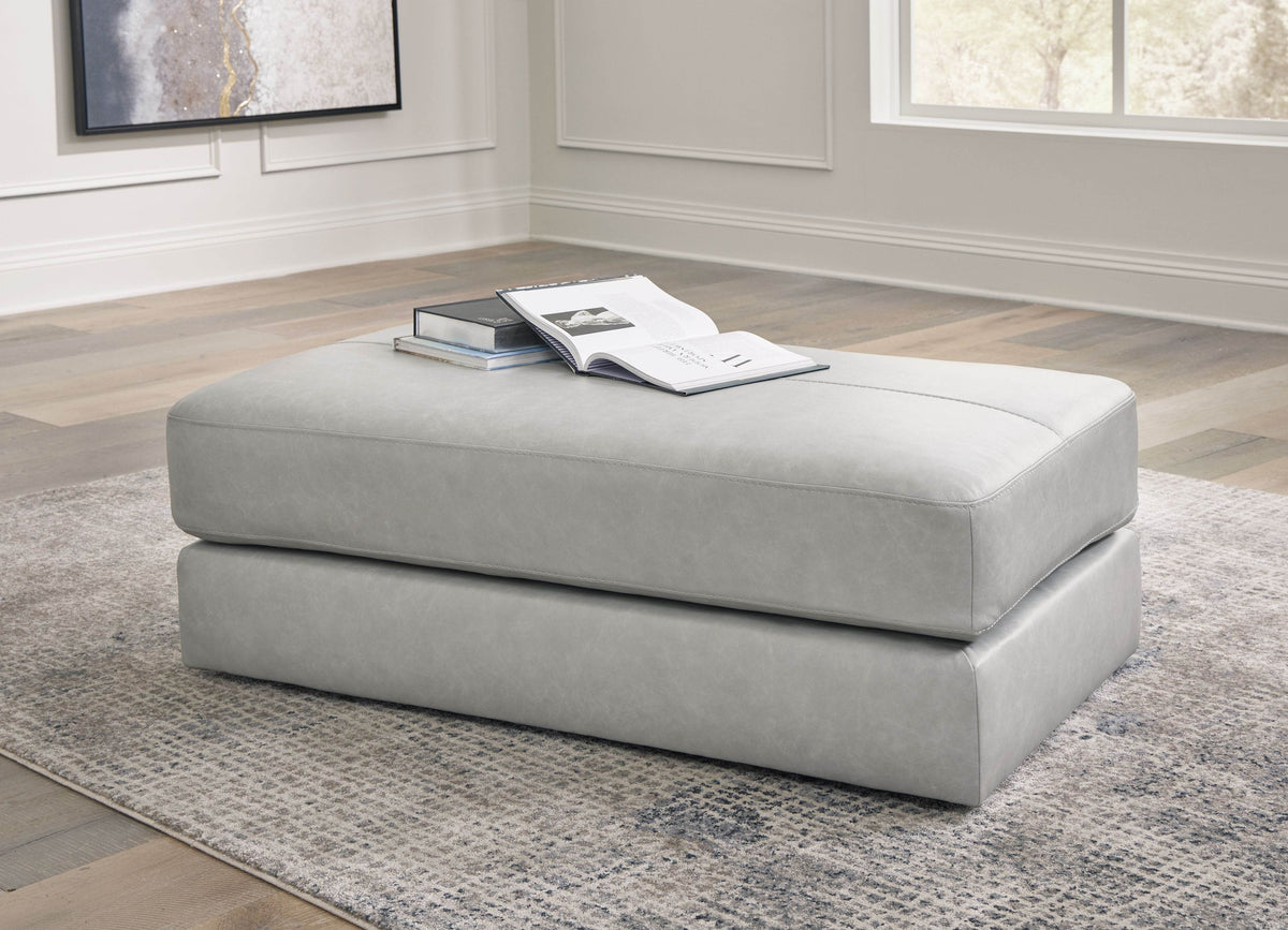 Amiata - Glacier - Oversized Accent Ottoman - Leather Match - Forward Furniture