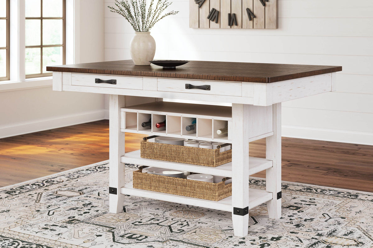 Valebeck - Rect Dining Room Counter Table With Wine Rack - Forward Furniture
