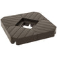 Offset Umbrella Base Outdoor Umbrella Weights, 132 lb. Capacity Water or 176 lb. Capacity Sand, Brown