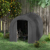 6' x 8' Outdoor Storage Shed, Heavy Duty Galvanized Steel Portable Shed for Bike, Motorcycle, Garden Tools, Dark Grey