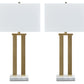 Coopermen - Gold Finish / White - Metal Table Lamp (Set of 2)