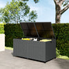 162 Gallon Rattan Deck Box with Wheels, Wicker Outdoor Storage Box with Waterproof Zippered Liner, Safe Pneumatic Rod