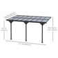 Outdoor Pergola with Adjustable Height, 14ft x 10ft Outdoor Hardtop Pergola Gazebo, Restaurants & Homes, Grey