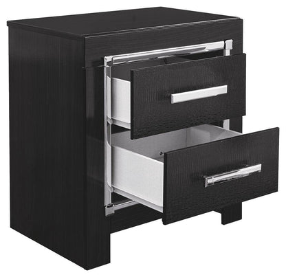 Kaydell - Black - Two Drawer Night Stand - Forward Furniture