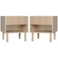 Set of 2 Bedroom Nightstands, Side Table with Storage Shelf and Drawer for Living Room, Bedroom, Natural Wood