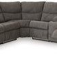 Museum - Pewter - 2-Piece Reclining Sectional With Raf Reclining Loveseat W/Console - Fabric