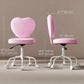 Heart-Shaped Back Office Chair, Adjustable Height - Pink
