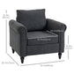 Vintage Accent Armchair with Rolled Arms - Dark Grey