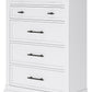 Ashbryn - White / Natural - Five Drawer Chest