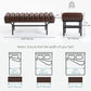 Bedroom Bench PU Leather End of Bed Bench with Cylindrical Seat and Metal Legs for Bedroom Living Room Hallway Brown
