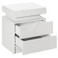 LED Nightstand with 2 Drawers - White