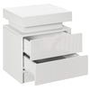 LED Nightstand with 2 Drawers - White