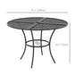42" Round Outdoor Dining Table for 4 Persons, Metal Patio Dining Table with Umbrella Hole for Backyard, Lawn, Balcony