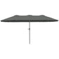 13ft Double-Sided Patio Umbrella with Crank Handle, for Poolside, Deck, Garden, Light Grey