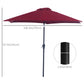 8.5FT Patio Umbrella, Round Garden Parasol with 6 Ribs, Market Sunshade Tilt Canopy w/ Crank Handle for Outdoor, Wine Red
