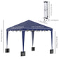10' x 10' Pop Up Canopy Tent with Sand Bags, Instant Shelter with Adjustable Height and Carry Bag, Garden Outdoor Party Tent, Blue