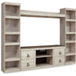 Willowton - Whitewash - 4-Piece Entertainment Center