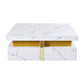 Modern Square Storage Coffee Table with 4 Drawers, MDF Construction, Ample Storage with Four Drawers, 43.5" L x 43.5" W x 16.5" H, White