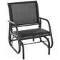 Patio Glider Outdoor Glider Chair with Breathable Mesh Seat & Backrest, Armrests and Metal Frame, Black