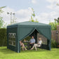 10'x10' Outdoor Pop Up Party Tent Wedding Gazebo Canopy with Carrying Bag (Dark Green)