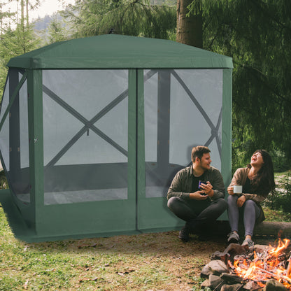 Green Foldable Pop-Up Screen Tent, Fits 3-4 People