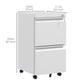 Mobile Vertical Filing Cabinet with Lock, 2-Drawer Steel File Cabinet with Adjustable Hanging Bar for Letter, A4 and Legal Size, White