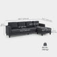 L-Shaped Sofa with Chaise - Charcoal Grey
