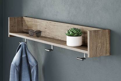 Oliah - Natural - Wall Mounted Coat Rack w/Shelf - Forward Furniture