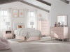 Wistenpine - 9 Pc. - Dresser, Mirror, Chest, Twin Upholstered Panel Bed With Side Storage, 2 Nightstands - Blush