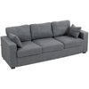3-Seater Sofa with Deep Spring Cushions - Dark Grey