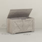 31.5 Inches Storage Chest, Storage Trunk with 2 Safety Hinges for Living Room, Grey Wood Grain