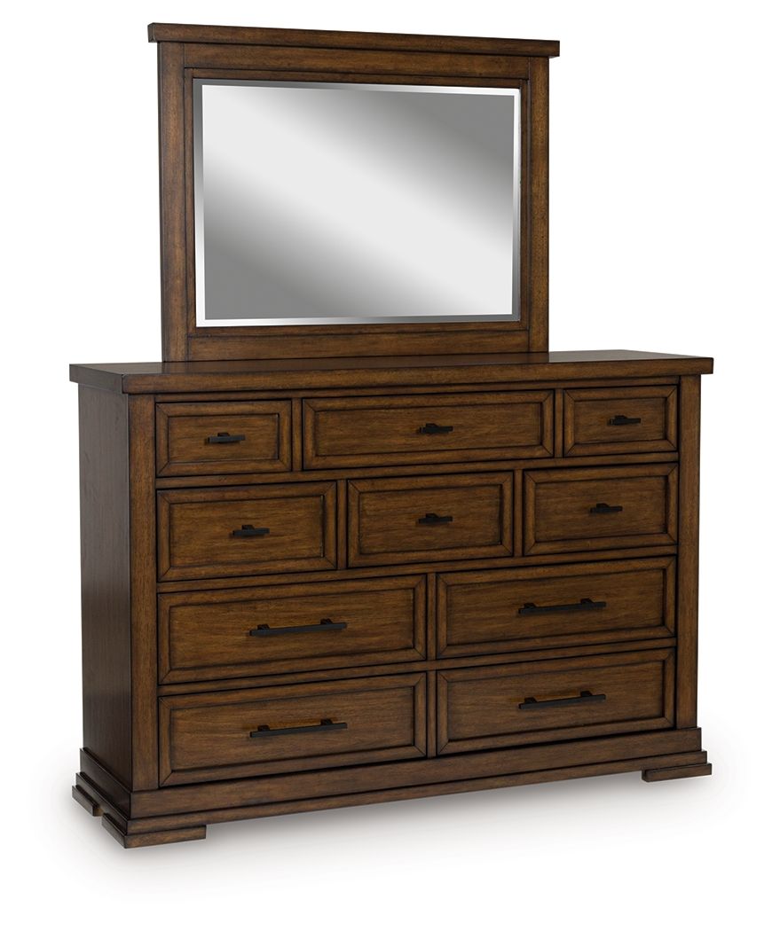 Taffenbrook - Medium Brown - Dresser And Mirror