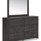 Hollivern - Dark Gray - Dresser And Mirror - Forward Furniture