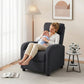 Single Recliner Sofa, Manual Home Theater Seating, Single Reclining Sofa Chair with Padded Seat for Living Room, Black
