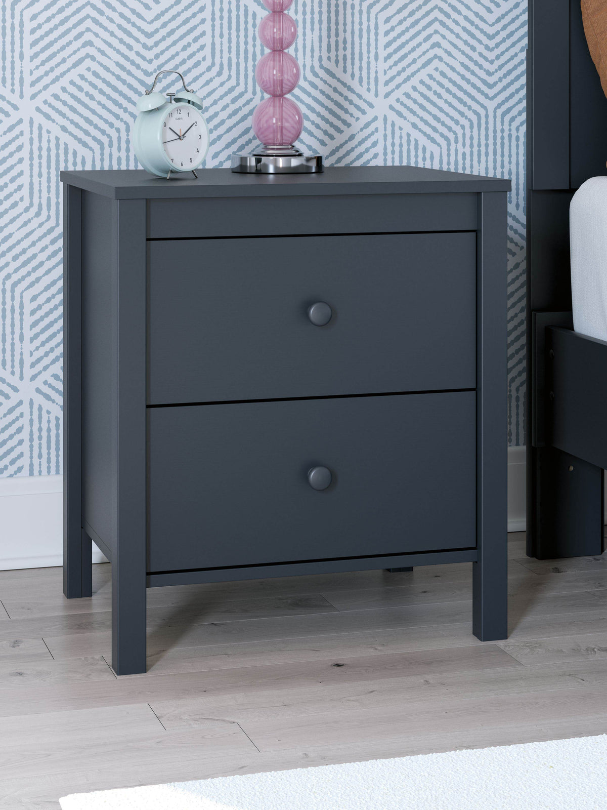 Simmenfort - Navy Blue - Two Drawer Night Stand - Forward Furniture