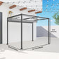 10x7ft Pergola with Retractable Roof Outdoor Patio Sun Shelter Garden Grape Tent Water-resistant Yard Shade Grey