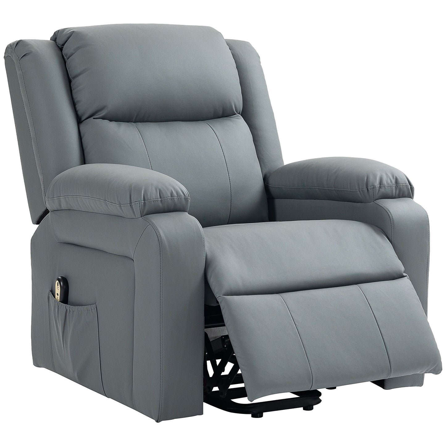Leather Electric Recliner - Grey