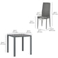 3-Piece Glass Dining Table Set - Grey