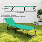Outdoor Folding Lounge Chair, Steel Tanning Chair with Reclining Back, Breathable Mesh for Beach, Yard, Patio, Green